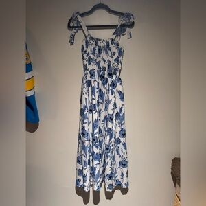 Floral Blue and White Maxi Dress